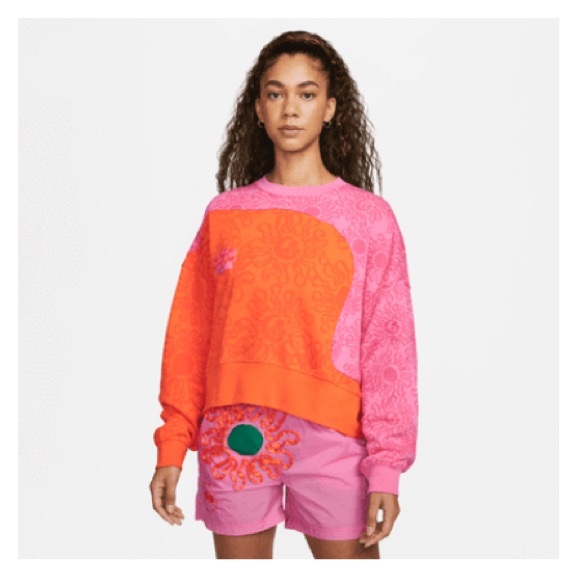Nike Uphoria Sweatshirt and Short set - Pink/Orange - Picture 1 of 6